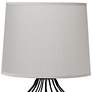 3_Simple Designs 19 3/4" Gray Shade Black Metal Accent Table Lamp more views