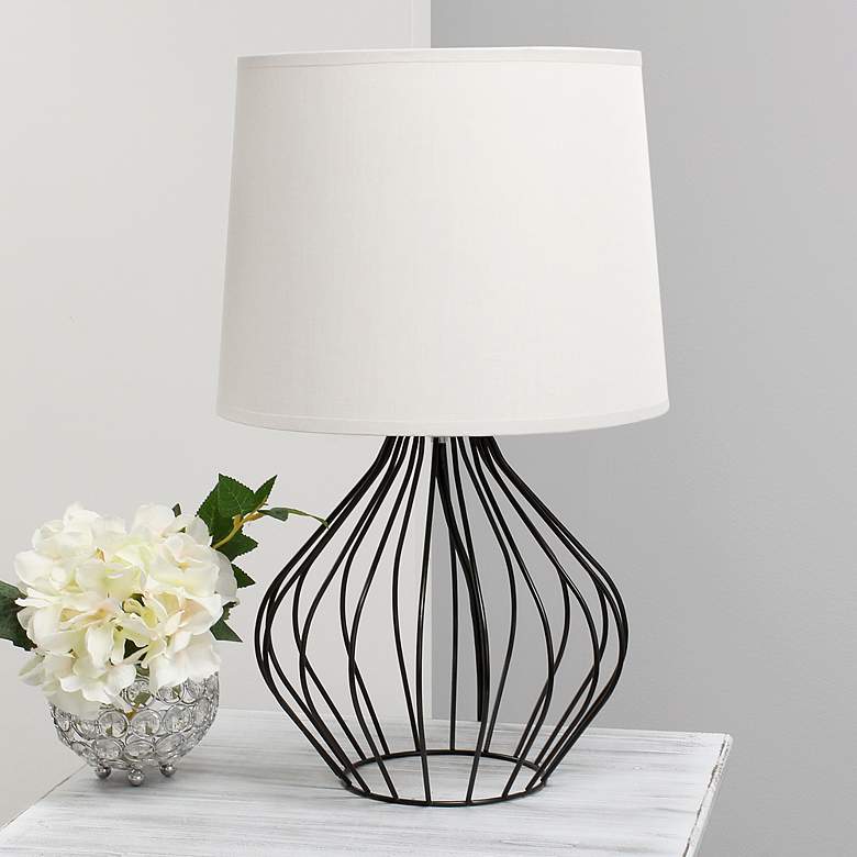 Image 1 Simple Designs 19 3/4 inch High Black Metal Accent Table Lamp