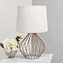 1_Simple Designs 19 3/4" White Shade Copper Metal Accent Table Lamp