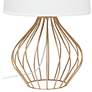 4_Simple Designs 19 3/4" White Shade Copper Metal Accent Table Lamp more views