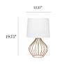 Simple Designs 19 3/4" White Shade Copper Metal Accent Table Lamp