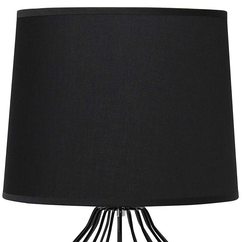 Image 3 Simple Designs 19 3/4 inchH Black Metal Accent Table Lamp with Black Shade more views
