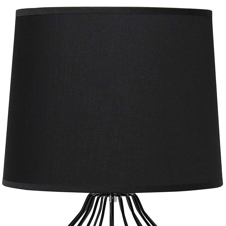 Image 3 Simple Designs 19 3/4"H Black Metal Accent Table Lamp with Black Shade more views