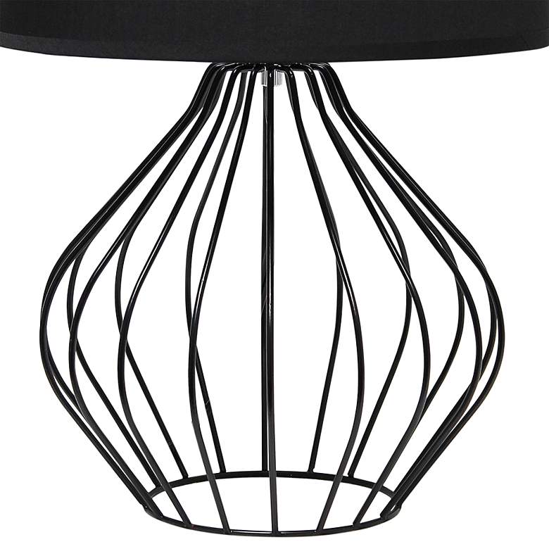Image 4 Simple Designs 19 3/4 inchH Black Metal Accent Table Lamp with Black Shade more views