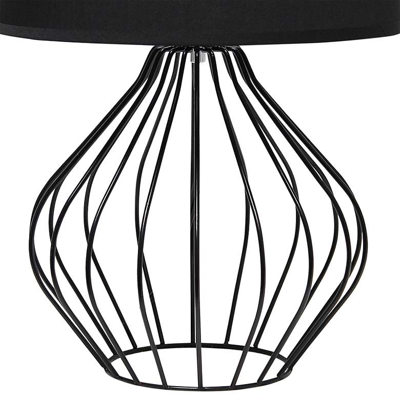 Image 4 Simple Designs 19 3/4"H Black Metal Accent Table Lamp with Black Shade more views