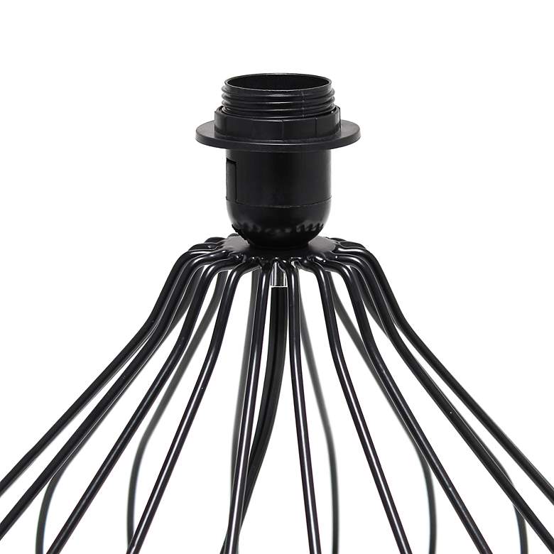 Image 5 Simple Designs 19 3/4 inchH Black Metal Accent Table Lamp with Black Shade more views