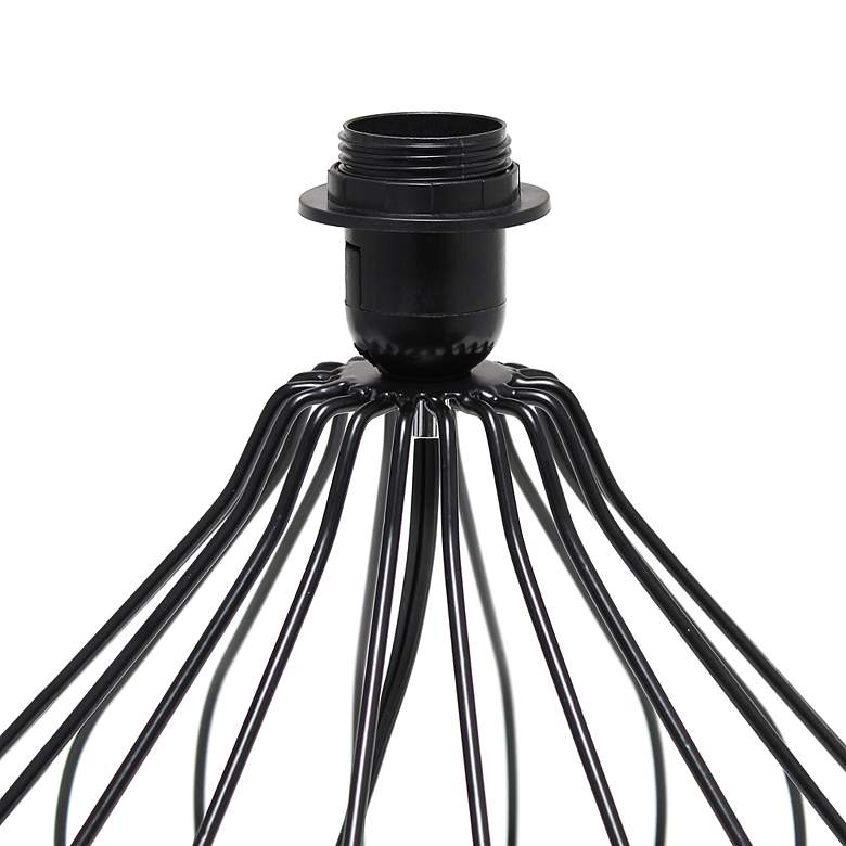 Image 5 Simple Designs 19 3/4"H Black Metal Accent Table Lamp with Black Shade more views