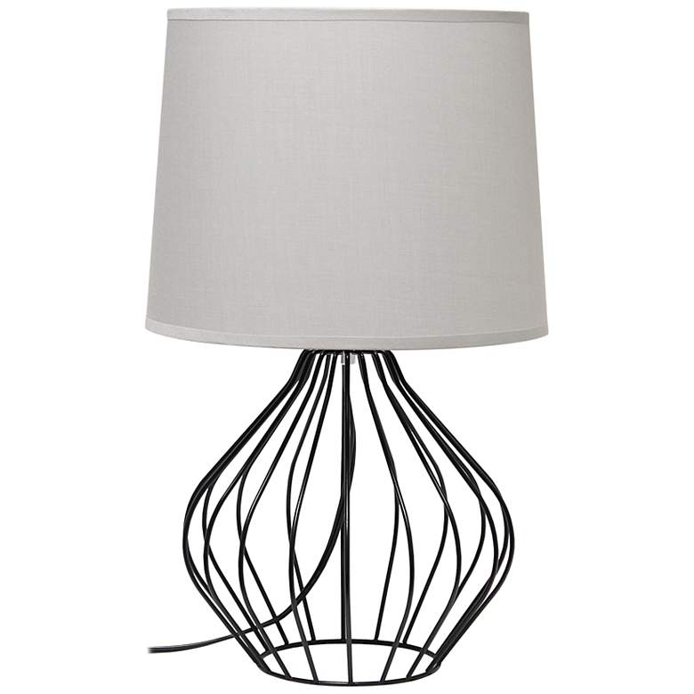 Image 2 Simple Designs 19 3/4 inchH Black Metal Accent Table Lamp with Gray Shade