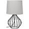 Simple Designs 19 3/4"H Black Metal Accent Table Lamp with Gray Shade