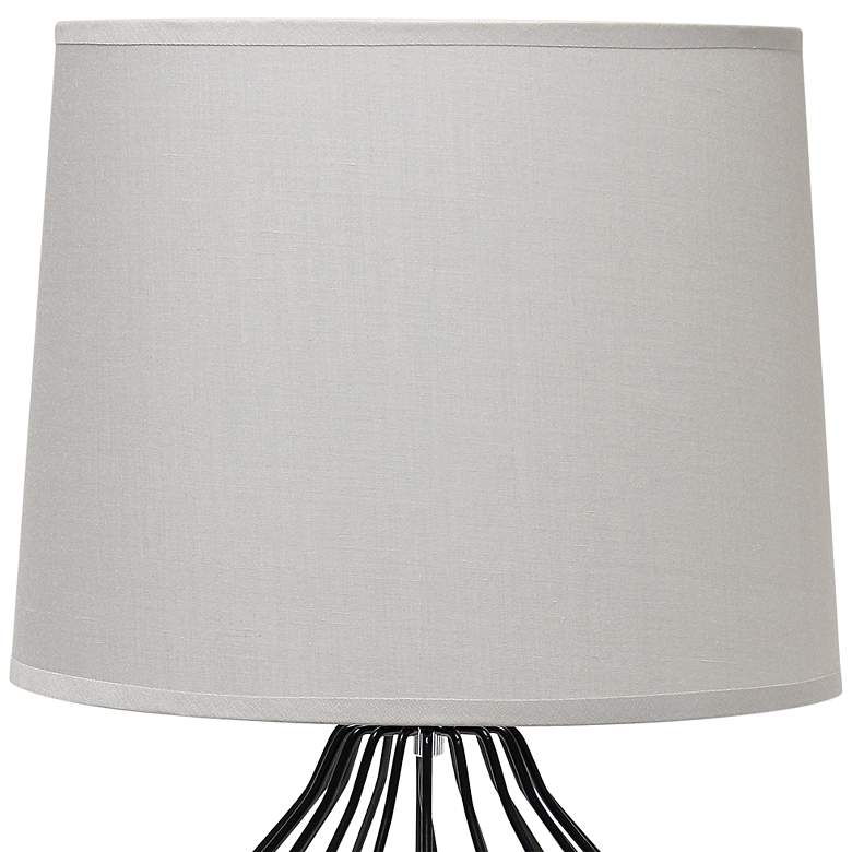 Image 3 Simple Designs 19 3/4 inchH Black Metal Accent Table Lamp with Gray Shade more views