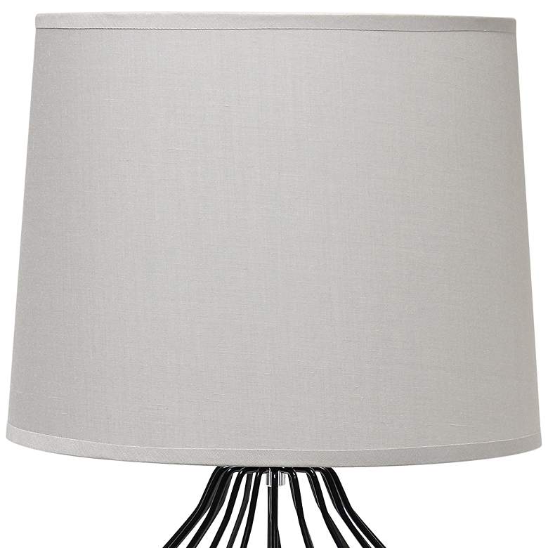Image 3 Simple Designs 19 3/4"H Black Metal Accent Table Lamp with Gray Shade more views