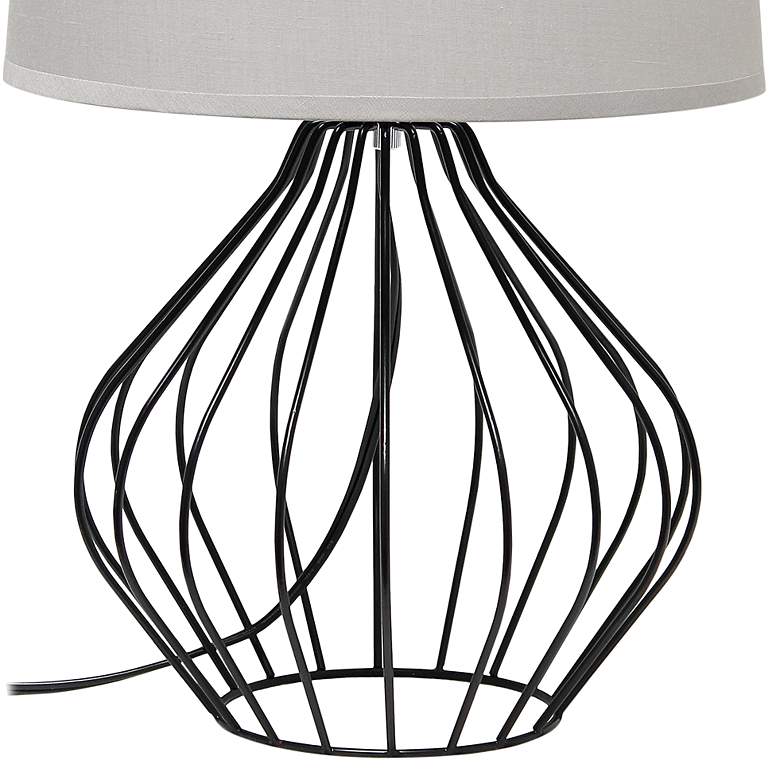 Image 4 Simple Designs 19 3/4 inchH Black Metal Accent Table Lamp with Gray Shade more views
