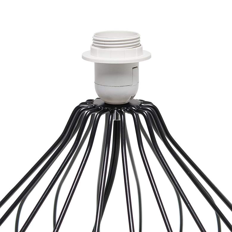 Image 5 Simple Designs 19 3/4"H Black Metal Accent Table Lamp with Gray Shade more views