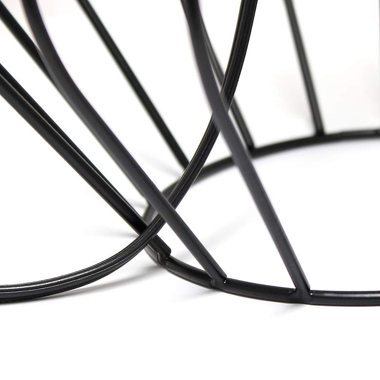 Image 7 Simple Designs 19 3/4"H Black Metal Accent Table Lamp with Gray Shade more views