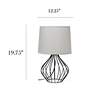 Simple Designs 19 3/4"H Black Metal Accent Table Lamp with Gray Shade