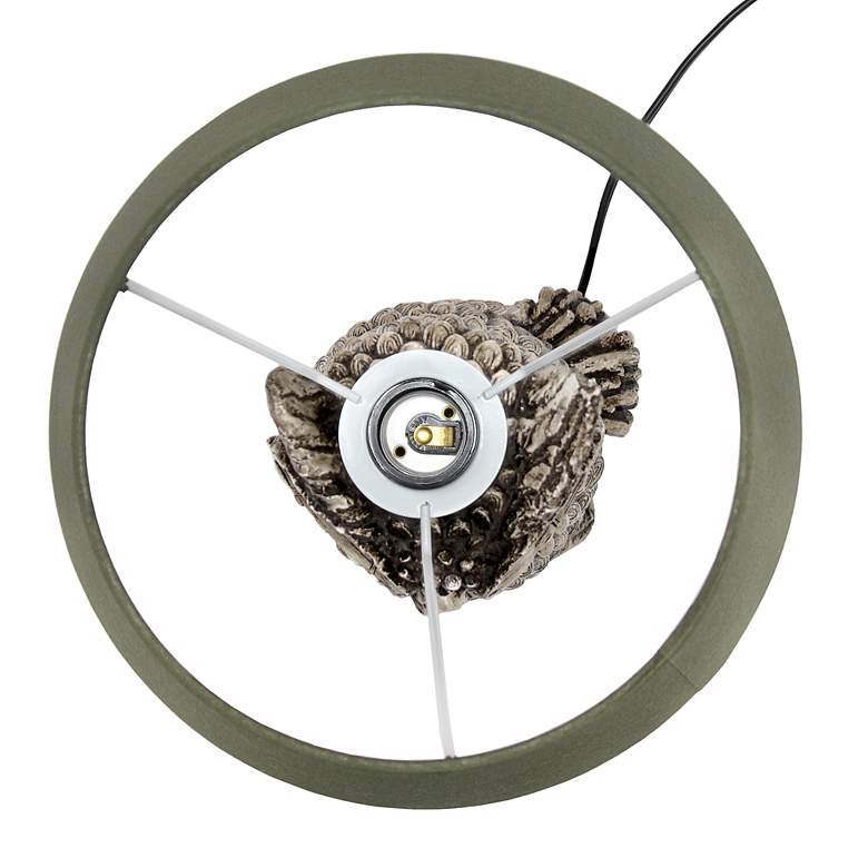 Image 4 Simple Designs 19 3/4"H Brown Green Owl Accent Table Lamp more views