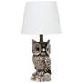 Simple Designs 19 3/4"H Brown White Owl Accent Table Lamp