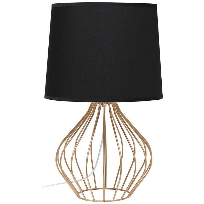 Image 2 Simple Designs 19 3/4"H Copper Accent Table Lamp with Black Shade