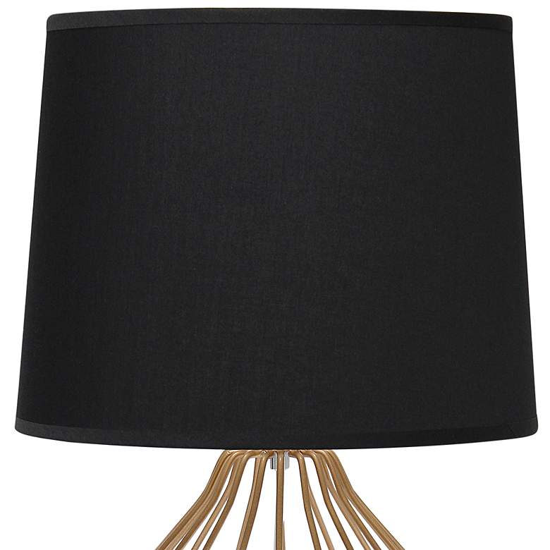 Image 3 Simple Designs 19 3/4"H Copper Accent Table Lamp with Black Shade more views