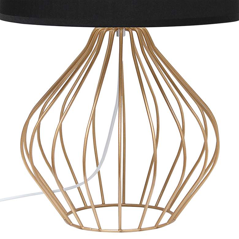 Image 4 Simple Designs 19 3/4"H Copper Accent Table Lamp with Black Shade more views