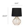 Simple Designs 19 3/4"H Copper Accent Table Lamp with Black Shade