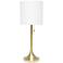 Simple Designs 21" Gold Metal Accent Table Lamp with White Shade