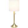 Simple Designs 21" Gold Metal Accent Table Lamp with White Shade