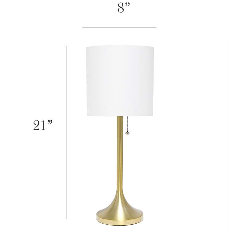 Image 7 Simple Designs 21" Gold Metal Accent Table Lamp with White Shade more views