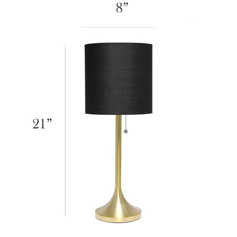 Image 7 Simple Designs 21" High Gold Metal Accent Table Lamp with Black Shade more views
