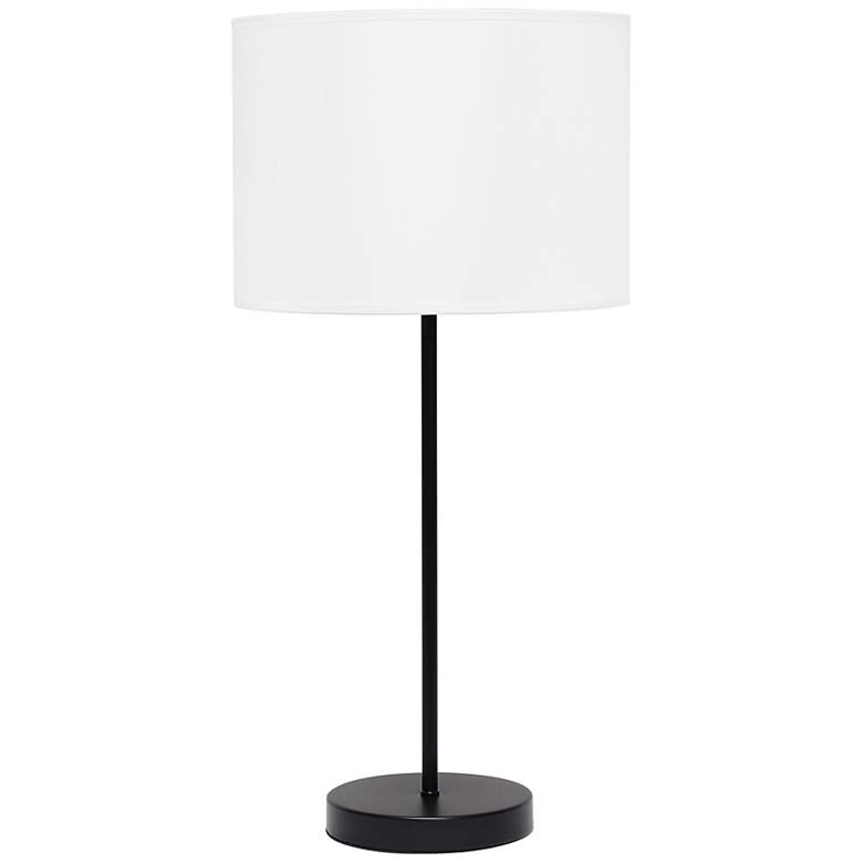 Image 2 Simple Designs 22 1/2 inch Modern Black Stick Table Lamp