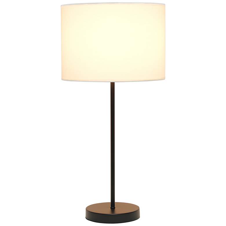 Image 7 Simple Designs 22 1/2 inch Modern Black Stick Table Lamp more views