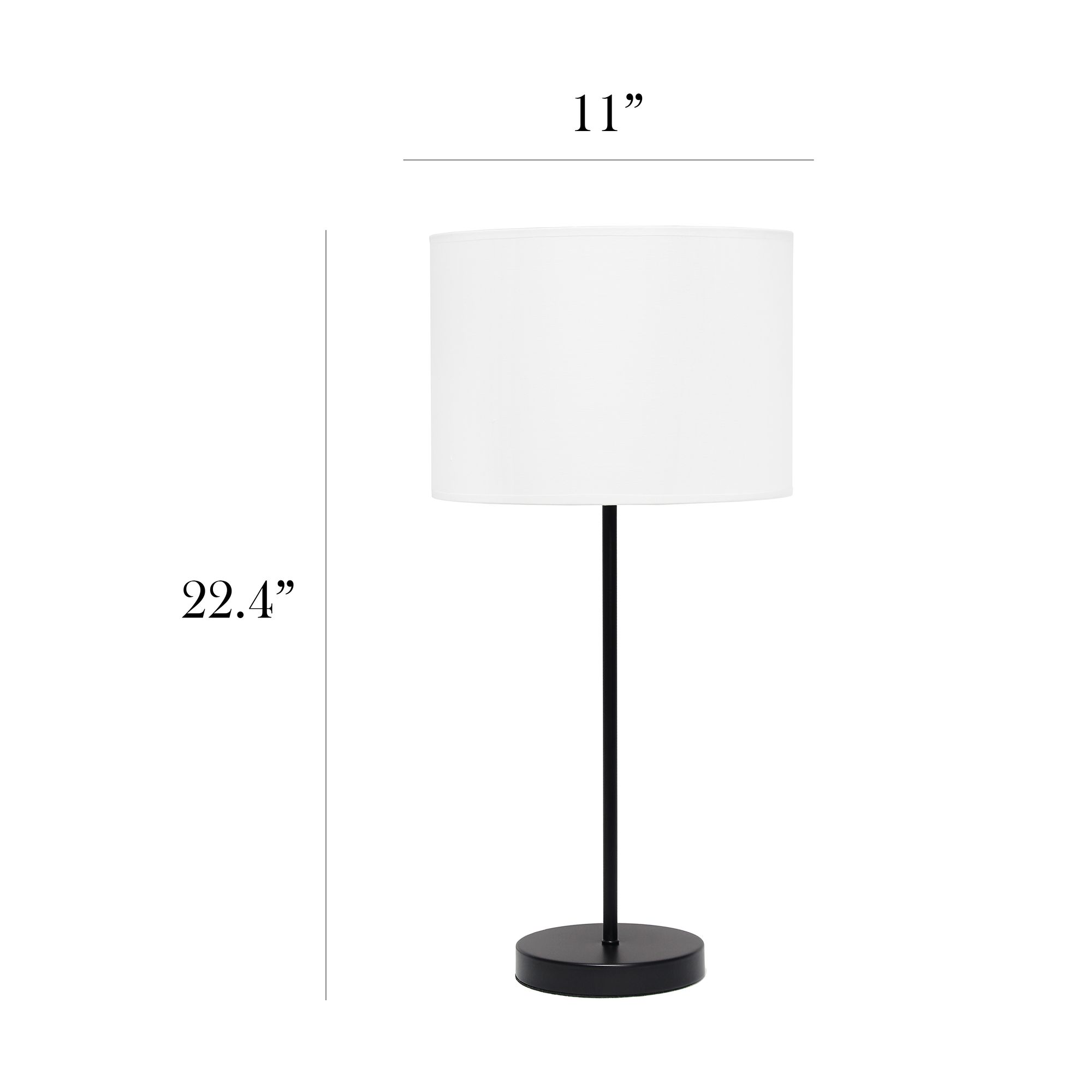 Simple Designs 22 1/2" Modern Black Stick Table Lamp