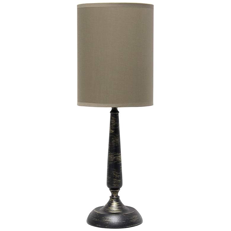 Image 2 Simple Designs 22 3/4" Bronze Candlestick Ceramic Accent Table Lamp
