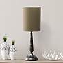 1_Simple Designs 22 3/4" Bronze Candlestick Ceramic Accent Table Lamp