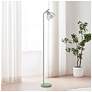 1_Simple Designs 54.5" Industrial Metal Fl Lamp w Wire Cage Shade, Sage Green
