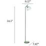 5_Simple Designs 54.5" Industrial Metal Fl Lamp w Wire Cage Shade, Sage Green more views