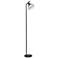 Simple Designs 54.5" Industrial Metal Fl Lp w Wire Cage Shade, Black
