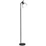 4_Simple Designs 54.5" Industrial Metal Fl Lp w Wire Cage Shade, Black more views