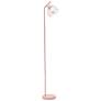 2_Simple Designs 54.5" Industrial Metal Floor Lamp w Wire Cage Shade, Pink