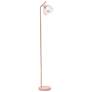3_Simple Designs 54.5" Industrial Metal Floor Lamp w Wire Cage Shade, Pink more views