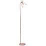 4_Simple Designs 54.5" Industrial Metal Floor Lamp w Wire Cage Shade, Pink more views
