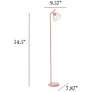 5_Simple Designs 54.5" Industrial Metal Floor Lamp w Wire Cage Shade, Pink more views