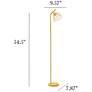 5_Simple Designs 54.5"Industrial Metal Floor Lamp w Wire Cage Shade, Yellow more views