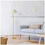6_Simple Designs 54.5"Industrial Metal Floor Lamp w Wire Cage Shade, Yellow more views