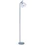 2_Simple Designs 54.5" Industrial Metal Floor Lamp with Wire Cage Shade, Blue