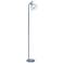 Simple Designs 54.5" Industrial Metal Floor Lamp with Wire Cage Shade, Blue