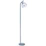 3_Simple Designs 54.5" Industrial Metal Floor Lamp with Wire Cage Shade, Blue more views