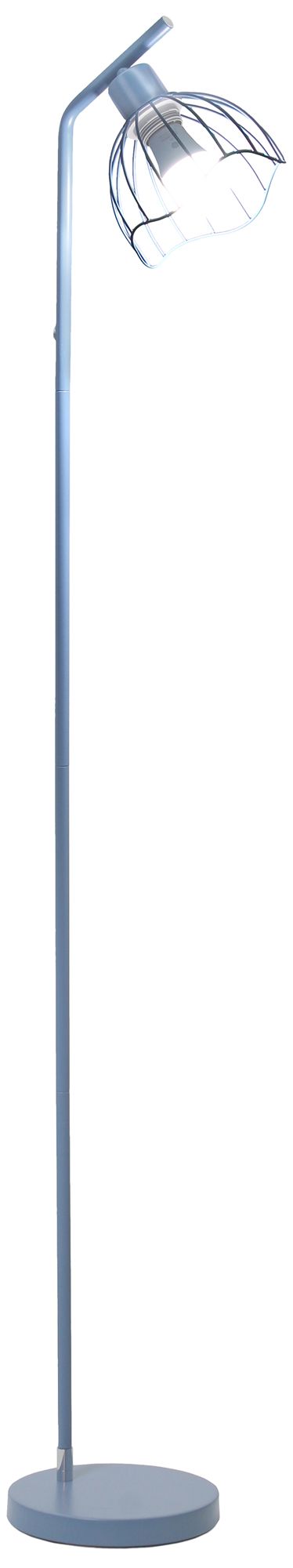 Image 4 Simple Designs 54.5" Industrial Metal Floor Lamp with Wire Cage Shade, Blue more views