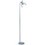 4_Simple Designs 54.5" Industrial Metal Floor Lamp with Wire Cage Shade, Blue more views