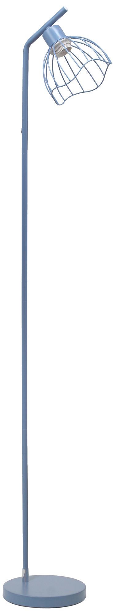 Simple Designs 54.5" Industrial Metal Floor Lamp with Wire Cage Shade, Blue